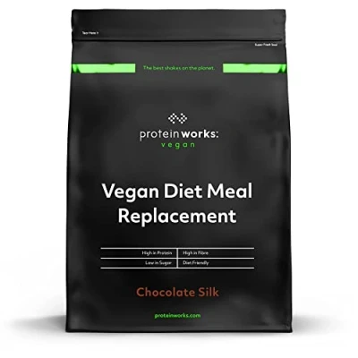 Imagen de THE PROTEIN WORKS Comida Vegana Completa Chocolate Suave 100% Origen Vegetal Asequible, Saludable, Rápido Batido Sustitutivo de Comidas 500 g