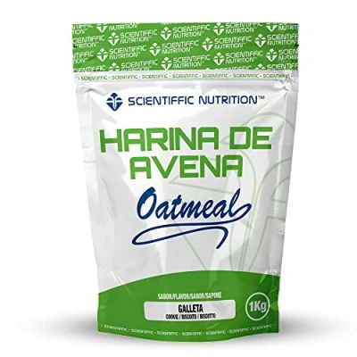 Imagen de Scientiffic Nutrition Harina de avena, Fuente Proteínas, Baja en Azúcares, 100% Natural, Contribuye al Desarrollo la Masa Muscular, Sabor Galleta María 1 Kg