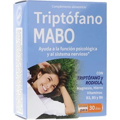 Imagen de TRIPTOFANO MABO CON RODIOLA, MAGNESIO, HIERRO, VITAMINAS B3, B5, B6. ENVASE PARA 30 DIAS