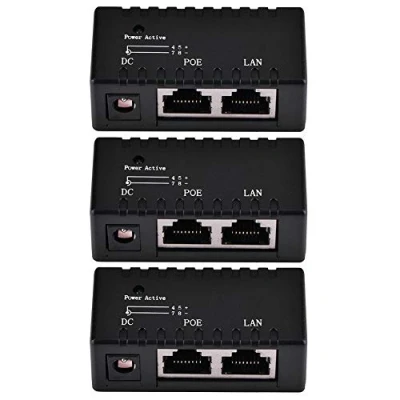 Imagen de Adaptador De Inyector Power Over Ethernet Splitter PoE para Red LAN[Negro]
