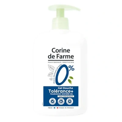 Imagen de Corine de Farme Gel Douche Hypoallergénique 0% Tolérance+ Peaux Sensibles pH Neutre, Sans Savon ni Colorant, Naturel Fabrication 100% Française 750ml