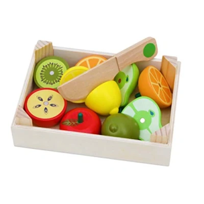 Imagen de TOWO frutas y verduras juguete para cortar madera Cocina accesorios alimentos juguetes 3 años