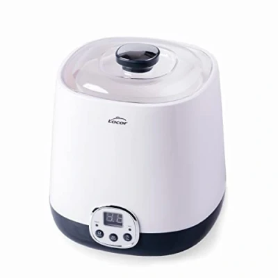 Imagen de Lacor 69345 Yogurtera HERA Supersilenciosa, Ideal para hacer Kéfir y Yogur Griego, Contiene Temporizador 48 horas, Pantalla LED, Capacidad: 1L, Ø 17,5 x 20 cm, Blanco