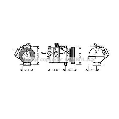 Imagen de PRASCO VO2148 Radiador, refrigeración del motor Aluminio 590 388 32 Aletas soldadas VOLVO: V70 2, XC70 I Cross Country, S70