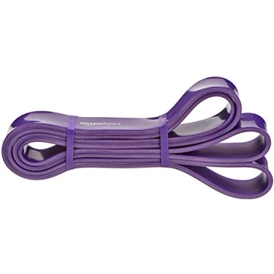 Imagen de Amazon Basics Banda elástica de resistencia y dominadas, 18,2 a 36,3 kg (3,18 cm ancho), Morado