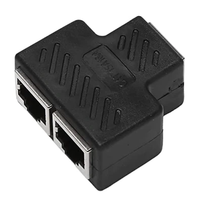 Imagen de Gathukila 2 puertos RJ45 divisor adaptador LAN red Ethernet Extender Conector Lot 1 unidad