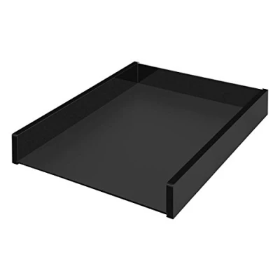 Imagen de Wedo Black Office 638001 Bandeja para cartas (A4, cristal acrílico, apilable, patas de goma, 30,5 x 23,8 4,8 cm), color negro