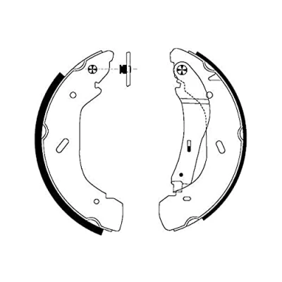 Imagen de HELLA 8DB 355 001 961 Zapatas de freno 280 65 con palanca mano FORD: Transit Mk5 Furgón, Tourneo
