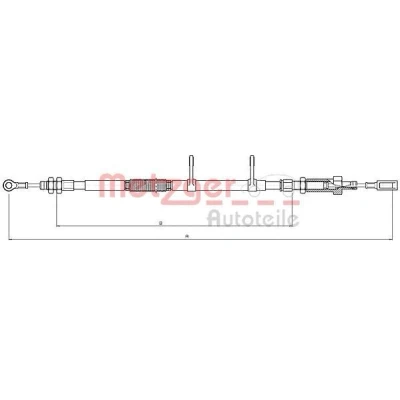 Imagen de METZGER 251.31 Cable de Freno Mano Atrás derecha 1200/924 Discos COFLE ALFA ROMEO: 156 Berlina, GT, Sportwagon