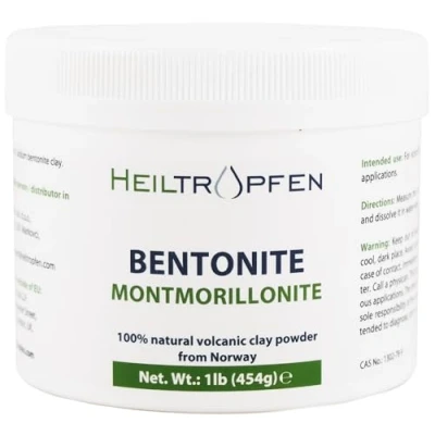 Imagen de Bentonita montmorillonita en polvo 1 lb 454 g ULTRA FINA contenido de 95% mineral natural Heiltropfen®