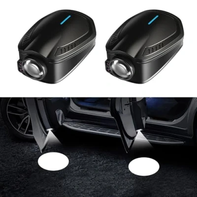 Imagen de GZYZXP Personalizar Luces LED de Bienvenida, Bienvenida,Luz Puerta Coche Led, Luz Bienvenida para Proyector Shadow Light, Carga USB, Logotipo Personalizado