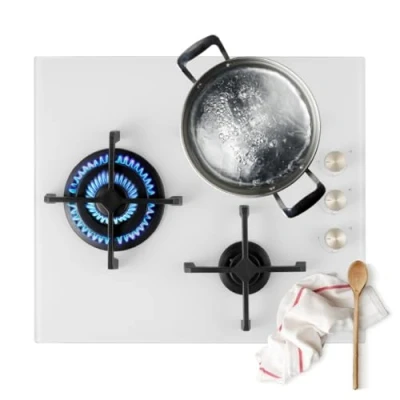 Imagen de Universal Blue MAIA W PLUS Placa de gas cristal blanco con 3 zonas cocción