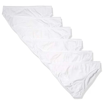 Imagen de Amazon Essentials Ropa Interior de algodón con Pernera Alta (Disponible en Tallas Grandes) Mujer, Pack 6, Blanco, 42