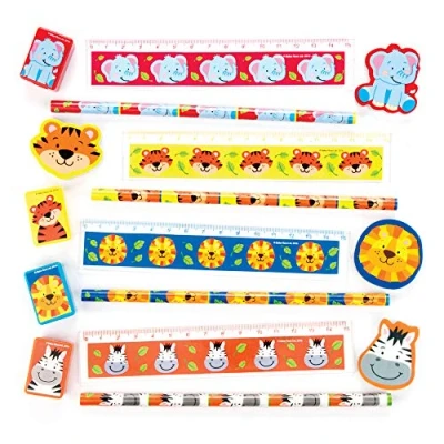 Imagen de Baker Ross Kit de papelería Cuatro Piezas con Animales la Selva, Pack 6, Bolsas Sorpresa o como Regalo para niños, Multicolor