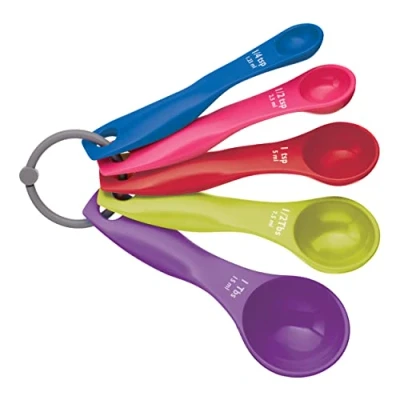 Imagen de Colourworks 5 Cucharas para Medir Alimentos, Plástico Duradero, Resistente a las Manchas y Apto Lavavajillas, Multicolor