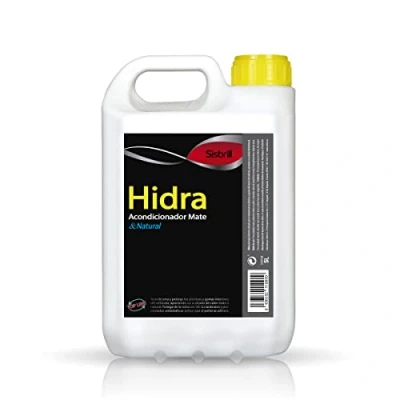 Imagen de Sisbrill Hidra, Acondicionador y Abrillantador de Salpicaderos, Piel Plásticos Interiores Acabado Mate &amp; Natural Tacto seco 5 Litros