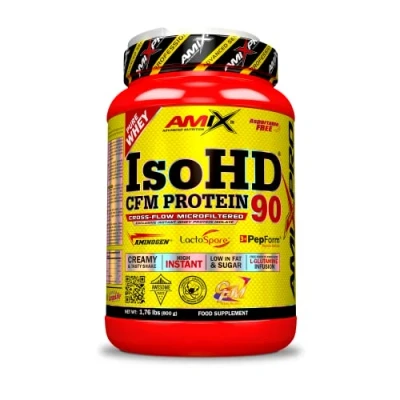 Imagen de AMIX Proteína en Polvo Iso HD 90 CFM Formato de 800 gramos Aumenta la Masa Muscular Contiene Suero Mejora el Rendimiento Sabor a Doble chocolate
