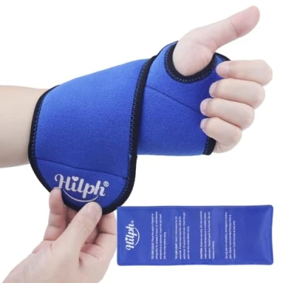 Imagen de Hilph Soporte de Mano para Muñeca con Gel Flexible Reutilizable, Terapia Fría y Caliente Aliviar el Dolor Instantáneo, Túnel Carpiano