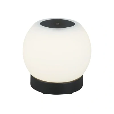 Imagen de BRILONER lámpara LED de sobremesa a pilas, regulable, cristal sin cable, función táctil, 3.300K blanco cálido, negro, 150x160 mm (HxD)
