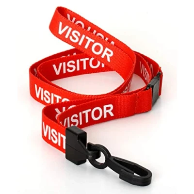 Imagen de CKB Ltd® 10x Red Rouge VISITOR LANYARDS Breakaway Safety Lanyard Cordon Tour De Cou Pour Porte Badges Avec Clip En Plastique
