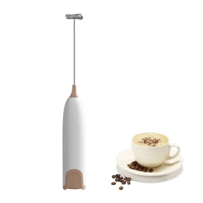 Imagen de Neoreser Espumador de Leche, Leche Electrico con Batidor Acero Inoxidable, Funciona Pila, Espuma para Café, Lattes, Capuchino, Matcha(Blanco)