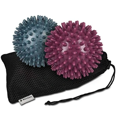 Imagen de Navaris Set de 2 Bolas con diseño Erizo Masaje Pinchos para aliviar Dolores musculares Pelotas liberación miofascial Ø8CM