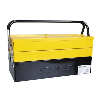 Imagen de STANLEY 1 94 738 Caja de herramientas metálica 5 cajones, Gran volumen almacenamiento, Dos asas con bisagra, Sistema antipinzamiento, Dimensiones: 47.70 x 25.70 22.10 cm