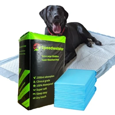 Imagen de SpeedwellStar 120 Extra Grande Perro Mascota WC Entrenamiento Wee Absorbción Alfombrilla 80 x 150 cm