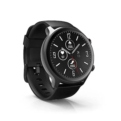 Imagen de Hama Reloj Inteligente con GPS (Smartwatch Resistente al Agua, función Despertador, hasta 14 Deportes Diferentes, podómetro, frecuencia Cardiaca, Deportivo) Negro