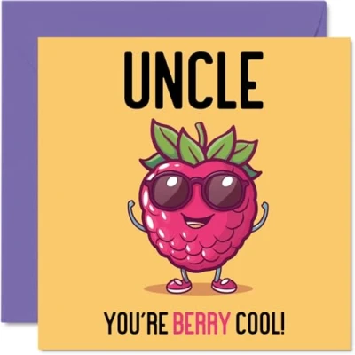 Imagen de tarjetas de cumpleaños para tío Berry Cool Divertida tarjeta feliz sobrino, sobrina, tío, regalos 145 mm x mm, felicitación broma