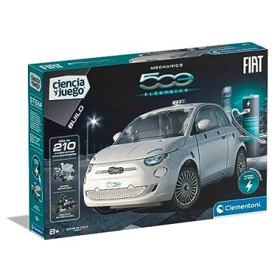 Imagen de Clementoni 55505 Fiat 500 Eléctrico con Motor Juego de Construcciones, para Montar Coche Eléctrico, App e Instrucciones; a Partir 8 Años, Juguete en Español