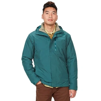 Imagen de Marmot Hombre Ramble Component Jacket, Chaqueta impermeable cálida, chubasquero ligero 3 en 1 con capucha, cortavientos y transpirable, Dark Jungle, L