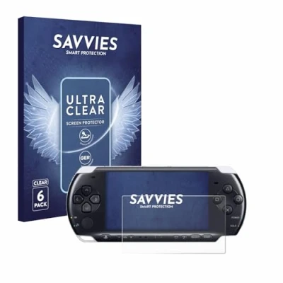 Imagen de savvies Protector Pantalla para Sony PSP 3000 (6 Unidades) Película Ultra Transparente