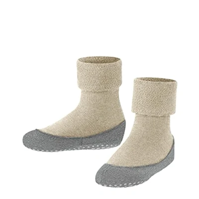 Imagen de FALKE Cosyshoe K HP lana puños en la suela 1 par, Calcetines para casa Unisex niños, Beis (Sand Melange 4651), 37 38