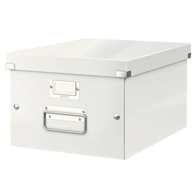 Imagen de Leitz 60440001, Caja de almacenaje mediana Click &amp; Store WOW, 85% cartón reciclado, con diseño contemporáneo queda optimo en cualquier oficina y casa, volumen 16 litros (9KG), color negro