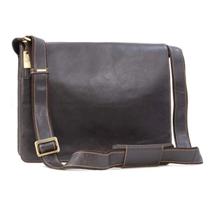 Imagen de VISCONTI Borsa Messenger Lavoro/Tracolla/Valigetta per ufficio/Borsa PC portatili Vera Pelle Unisex 18548 Mocha