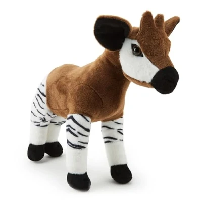 Imagen de Peluche de Okapi (35cm) Único, Suave Juguete Safari, Ecológico, Fascinante para los Niños Curiosos, Hecho con Material Reciclado