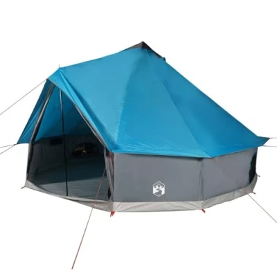 Imagen de vidaXL Tienda de campaña Familiar Tipi 12 Personas Impermeable Azul, campaña, jardín, Refugio al Aire Libre, Tiendas