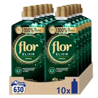 Imagen de Flor Elixir Herbal Suavizante para la Ropa, 630 dosis (10 botellas de 63 dosis)