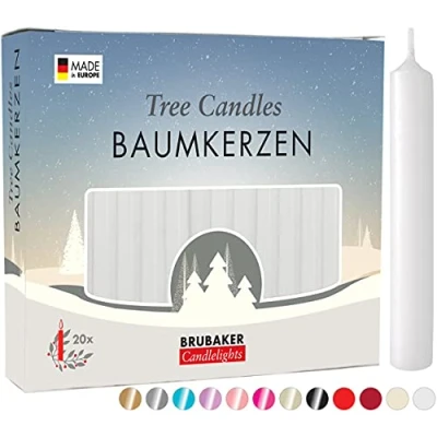 Imagen de Brubaker 200 Paquete de Cera para Velas Árbol Navidad Piramidales Blanco