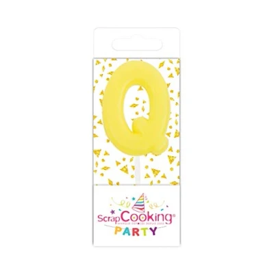 Imagen de SCRAP COOKING 0576 Mini Vela Q Amarillo para Tartas de Cumpleaños H 3,5 cm Parafina, Cera