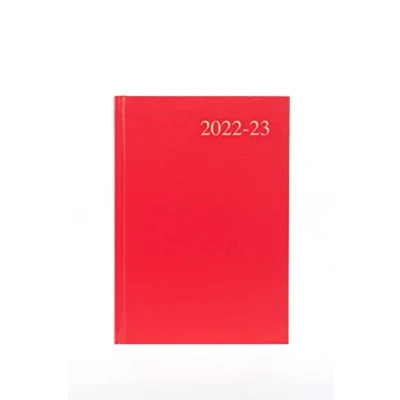 Imagen de Collins Essential Agenda semanal A5 2022 23 de mitad año, color rojo (ESSA53M.15 2223) escolar para estudiantes con diario, notas y horarios