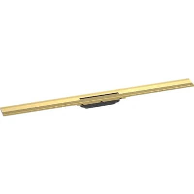 Imagen de hansgrohe RainDrain Flex Canaleta de ducha (1000 mm, se puede acortar para montaje en pared, acabado dorado pulido)
