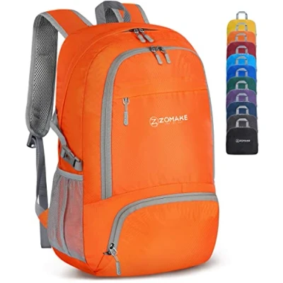 Imagen de ZOMAKE Mochila Plegable Ligera Mochilas de Senderismo Pequeña Con Resistencia Al Agua 30L Para Hombre Mujer Viaje Trekking Deporte(Naranja)