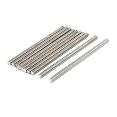 Imagen de sourcing map Varillas de sujeción M8 x 150 mm acero inoxidable 304 con rosca los pernos prisioneros barra 10 piezas
