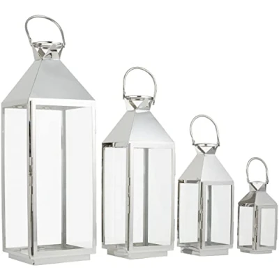 Imagen de Kare Design Linterna de Jardín (Set 4), Plata, 71 x 23.4 24 cm, Acero