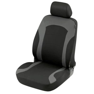 Imagen de Walser Funda de Asiento Coche Inde con Cremallera, Zipp IT Premium Seat Cover Car, Front Negro/Gris 11784
