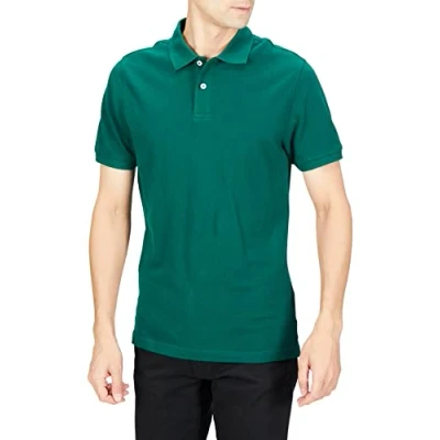 Imagen de Amazon Essentials Polo de Piqué Algodón Ajuste Entallado Hombre, Verde Caqui, M
