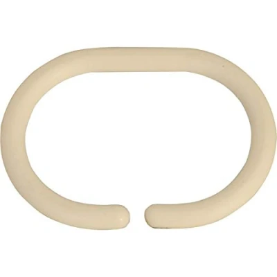 Imagen de MSV , 140851 Unidades 12 Anillas para Cortina de Ducha plástico Polipropileno Beige 6 x 4 cm