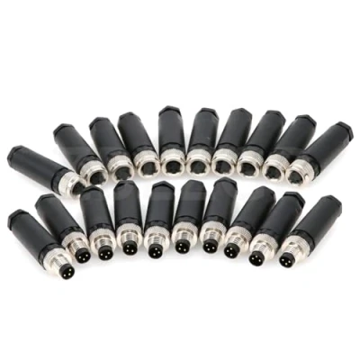 Imagen de ZBLZGP M8 Conector de enchufe macho a hembra 3 pines para aviación, IP67, impermeable, con rosca, sensor acoplamiento, 10 unidades